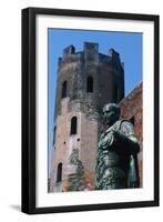 One of the Polygonal Towers and Statue of Julius Caesar, Porta Palatina, Turin, Piedmont, Italy BC-null-Framed Giclee Print