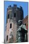 One of the Polygonal Towers and Statue of Julius Caesar, Porta Palatina, Turin, Piedmont, Italy BC-null-Mounted Giclee Print