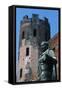 One of the Polygonal Towers and Statue of Julius Caesar, Porta Palatina, Turin, Piedmont, Italy BC-null-Framed Stretched Canvas
