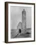 One of the Round Towers and a Section of the Ruins at Clonmacnoise, County Offaly, Ireland, C.1890-Robert French-Framed Giclee Print