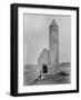 One of the Round Towers and a Section of the Ruins at Clonmacnoise, County Offaly, Ireland, C.1890-Robert French-Framed Premium Giclee Print