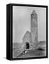 One of the Round Towers and a Section of the Ruins at Clonmacnoise, County Offaly, Ireland, C.1890-Robert French-Framed Stretched Canvas