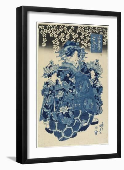 One of the Seven Beautiful Courtesans of the Ebiya House, C. 1808-1829-Utagawa Kunisada-Framed Giclee Print