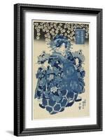 One of the Seven Beautiful Courtesans of the Ebiya House, C. 1808-1829-Utagawa Kunisada-Framed Giclee Print