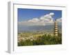 One of the Three Pagodas, and Erhai Lake in Background, Dali Old Town, Yunnan Province, China-Jochen Schlenker-Framed Photographic Print