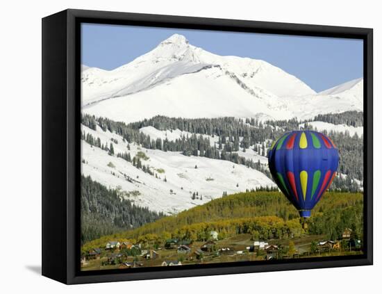 One of the Twelve Hot Air Balloons Takes Flight at Mount Crested Butte, Colorado-null-Framed Stretched Canvas