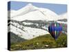 One of the Twelve Hot Air Balloons Takes Flight at Mount Crested Butte, Colorado-null-Stretched Canvas