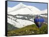 One of the Twelve Hot Air Balloons Takes Flight at Mount Crested Butte, Colorado-null-Framed Stretched Canvas