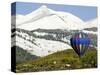 One of the Twelve Hot Air Balloons Takes Flight at Mount Crested Butte, Colorado-null-Stretched Canvas