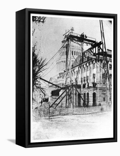 One of the Wings of the Capitol Near Completion, Washington Dc, USA, C1860-MATHEW B BRADY-Framed Stretched Canvas