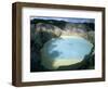 One of Three Crater Lakes at the Summit of Kelimutu Volcano Near Moni-Robert Francis-Framed Photographic Print