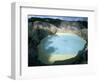 One of Three Crater Lakes at the Summit of Kelimutu Volcano Near Moni-Robert Francis-Framed Photographic Print