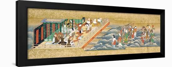 One of Three Miniature Handscrolls Depicting the Story of Taishokkan (The Great Woven Cap)-null-Framed Giclee Print