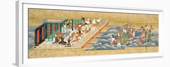 One of Three Miniature Handscrolls Depicting the Story of Taishokkan (The Great Woven Cap)-null-Framed Premium Giclee Print
