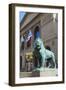 One of Two Bronze Lion Statues Outside the Art Institute of Chicago-Amanda Hall-Framed Photographic Print