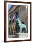 One of Two Bronze Lion Statues Outside the Art Institute of Chicago-Amanda Hall-Framed Photographic Print