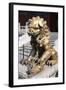 One of Two Bronze Lions Guarding Gate of Heavenly Purity (Unesco World Heritage List-null-Framed Giclee Print