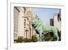 One of Two Iconic Bronze Lion Statues Outside the Art Institute of Chicago, Chicago, Illinois, USA-Amanda Hall-Framed Photographic Print