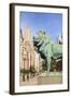 One of Two Iconic Bronze Lion Statues Outside the Art Institute of Chicago, Chicago, Illinois, USA-Amanda Hall-Framed Photographic Print