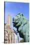 One of Two Iconic Bronze Lion Statues Outside the Art Institute of Chicago, Chicago, Illinois, USA-Amanda Hall-Stretched Canvas