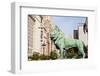 One of Two Iconic Bronze Lion Statues Outside the Art Institute of Chicago, Chicago, Illinois, USA-Amanda Hall-Framed Photographic Print