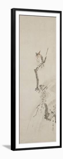 One Owl Perched in a Tree, C. 1710-Hanabusa Itcho-Framed Giclee Print