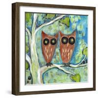 One Plus One Owls-Wyanne-Framed Giclee Print