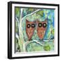 One Plus One Owls-Wyanne-Framed Giclee Print