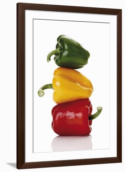 One Red, One Yellow and One Green Pepper, Stacked-Dieter Heinemann-Framed Photographic Print