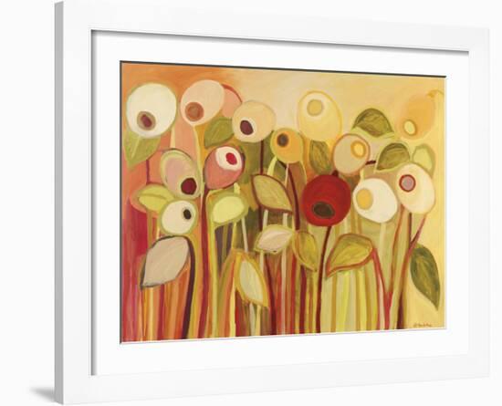 One Red Posie-Jennifer Lommers-Framed Giclee Print