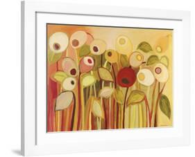 One Red Posie-Jennifer Lommers-Framed Giclee Print