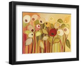 One Red Posie-Jennifer Lommers-Framed Art Print