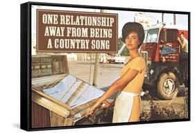 One Relationship Away From Being Country Song Funny Poste-Ephemera-Framed Stretched Canvas