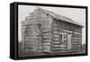 One Room, One Window, Dirt Floor Log Cabin at Sinking Spring Farm, Hardin County, Kentucky, America-null-Framed Stretched Canvas