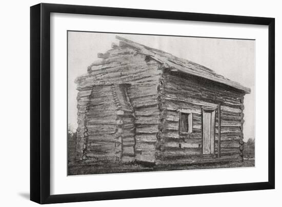 One Room, One Window, Dirt Floor Log Cabin at Sinking Spring Farm, Hardin County, Kentucky, America-null-Framed Giclee Print