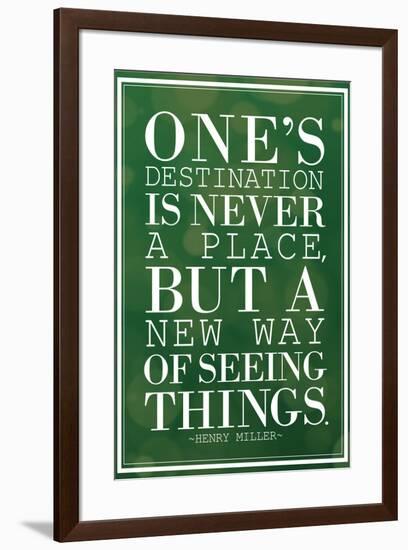 One's Destination Henry Miller Quote-null-Framed Art Print