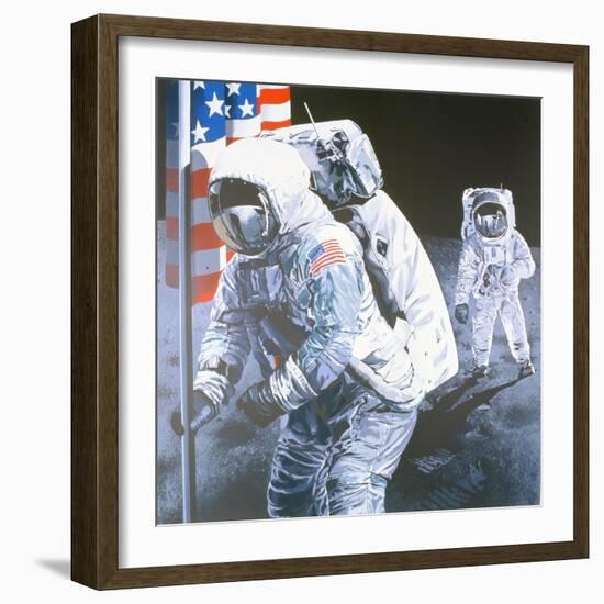 One Small Step for Man- One giant leap for Mankind, 1975-Sandra Lawrence-Framed Giclee Print