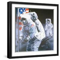 One Small Step for Man- One giant leap for Mankind, 1975-Sandra Lawrence-Framed Giclee Print