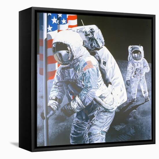 One Small Step for Man- One giant leap for Mankind, 1975-Sandra Lawrence-Framed Stretched Canvas