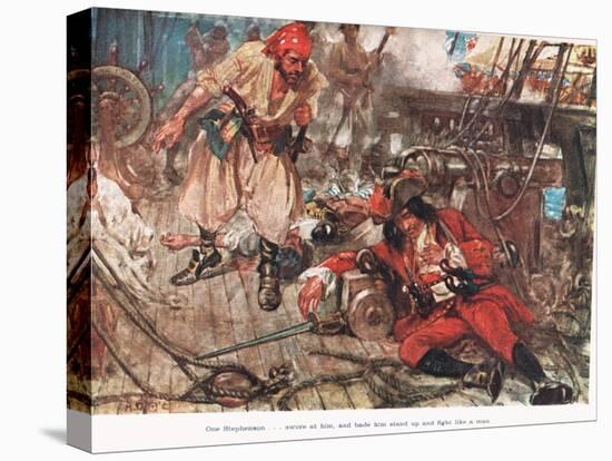 One Stephenson...Bade Him Stand Up and Fight Like a Man, Illustration from-A.D. McClintock-Stretched Canvas
