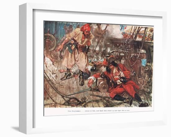 One Stephenson...Bade Him Stand Up and Fight Like a Man, Illustration from-A.D. McClintock-Framed Giclee Print