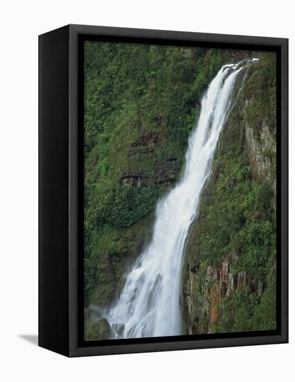 One Thousand Foot Waterfall over the Mountain Pine Ridge, Belize, Central America-Strachan James-Framed Stretched Canvas