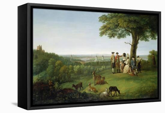 One Tree Hill, Greenwich, with London in the Distance, 1779 (Oil on Panel)-John Feary-Framed Stretched Canvas