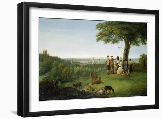 One Tree Hill, Greenwich, with London in the Distance, 1779 (Oil on Panel)-John Feary-Framed Giclee Print