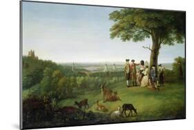 One Tree Hill, Greenwich, with London in the Distance, 1779 (Oil on Panel)-John Feary-Mounted Giclee Print