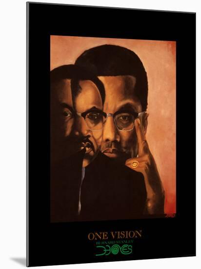 One Vision, Malcolm X and Martin Luther King Jr.-Bernard Stanley Hoyes-Mounted Art Print