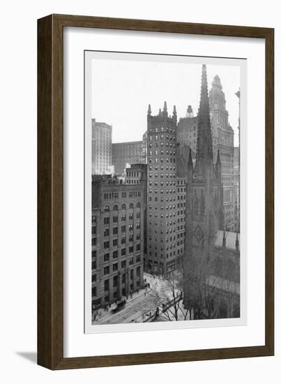 One Wall Street and Trinity Church, 1911-Moses King-Framed Photo