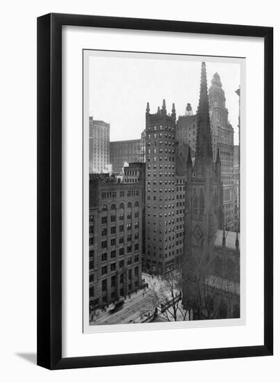 One Wall Street and Trinity Church, 1911-Moses King-Framed Art Print