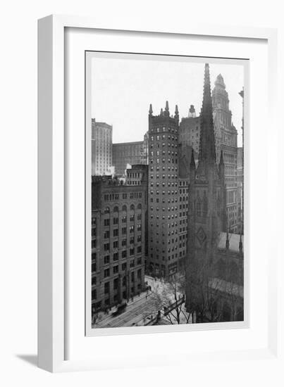 One Wall Street and Trinity Church, 1911-Moses King-Framed Art Print