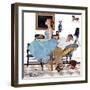 One Way Affair  - Saturday Evening Post "Leading Ladies", September 10, 1955 pg.23-George Hughes-Framed Premium Giclee Print